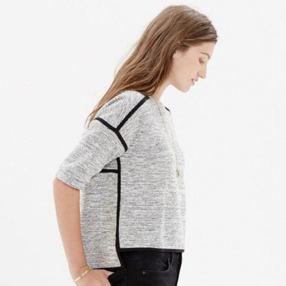 Madewell Small Textured Crop Sweatshirt Sweater Sz XL - Picture 2 of 11